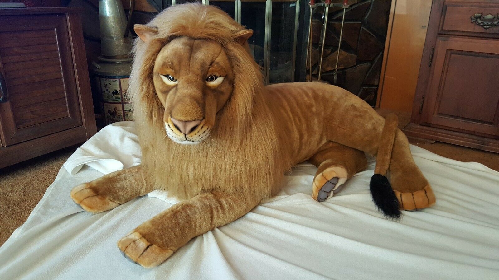 Hansa Extra Large Laying Lion Stuffed Animal Mint Beautiful