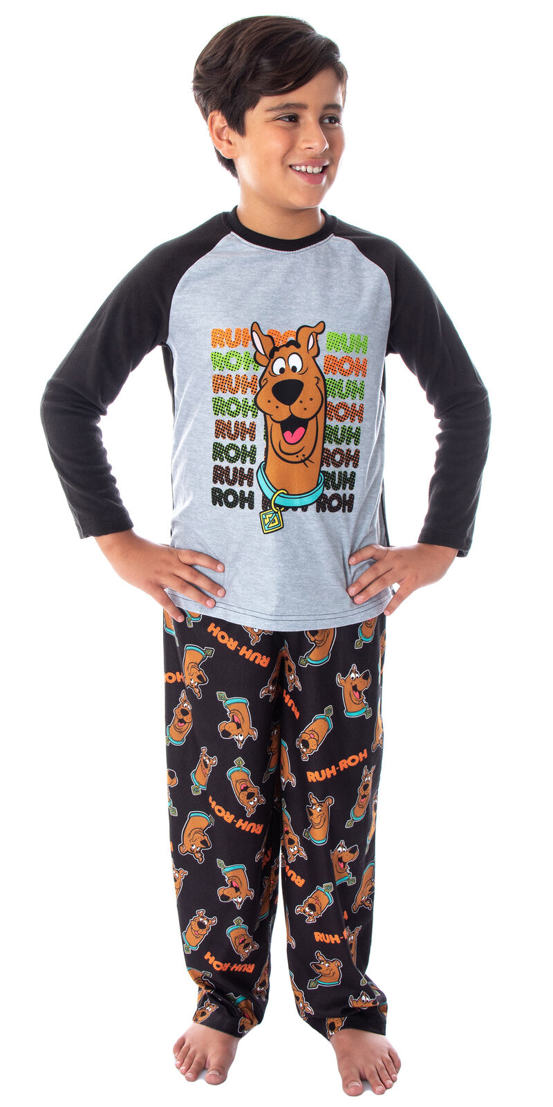 Scooby Doo Boys' PJS Ruh-Roh! Pajamas Raglan Shirt and Pants Sleep Set