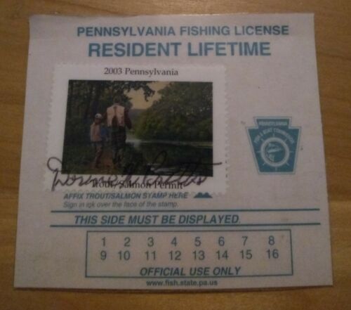 2003 Pa Fishing License Resident Lifetime With Trout Stamp Permit