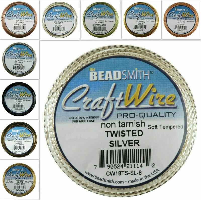 Twisted Or Square Or 1/2 Round Bead Smith Wire Soft Tempered 18-21 Gauge