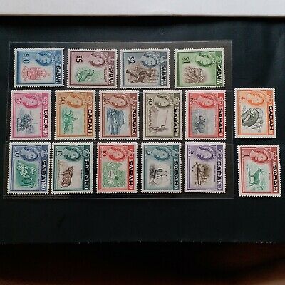 Malaysia - Sabah 1964 Qe Ii 1c To $10 Sg 408 - 423 Sc 1- 16 Pictorial Set 16 Mnh
