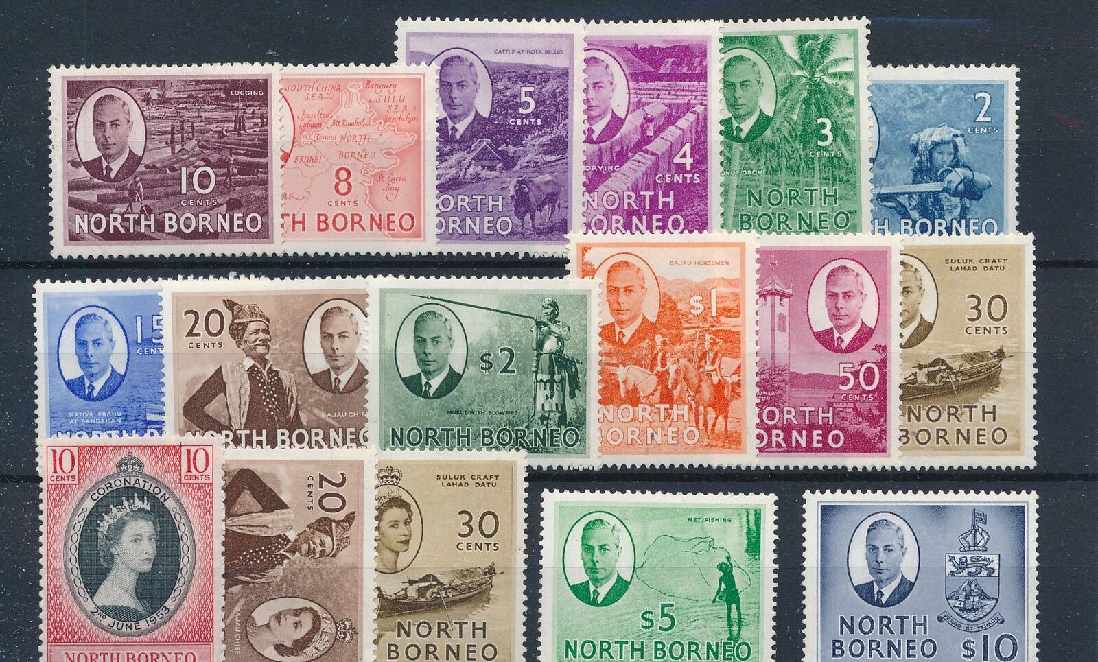 [37753] North Borneo Good lot Very Fine MH stamps