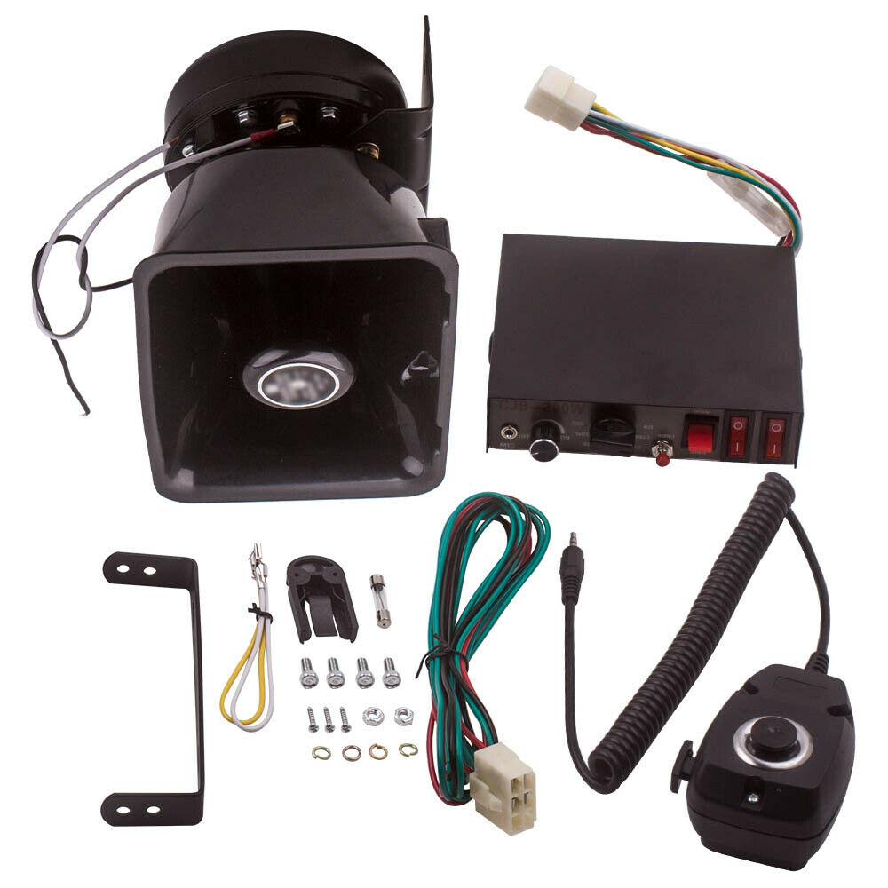 Car SUV 200W 9 Sound 12V  Warning Horn Speaker Amplifier MIC 115-122dB