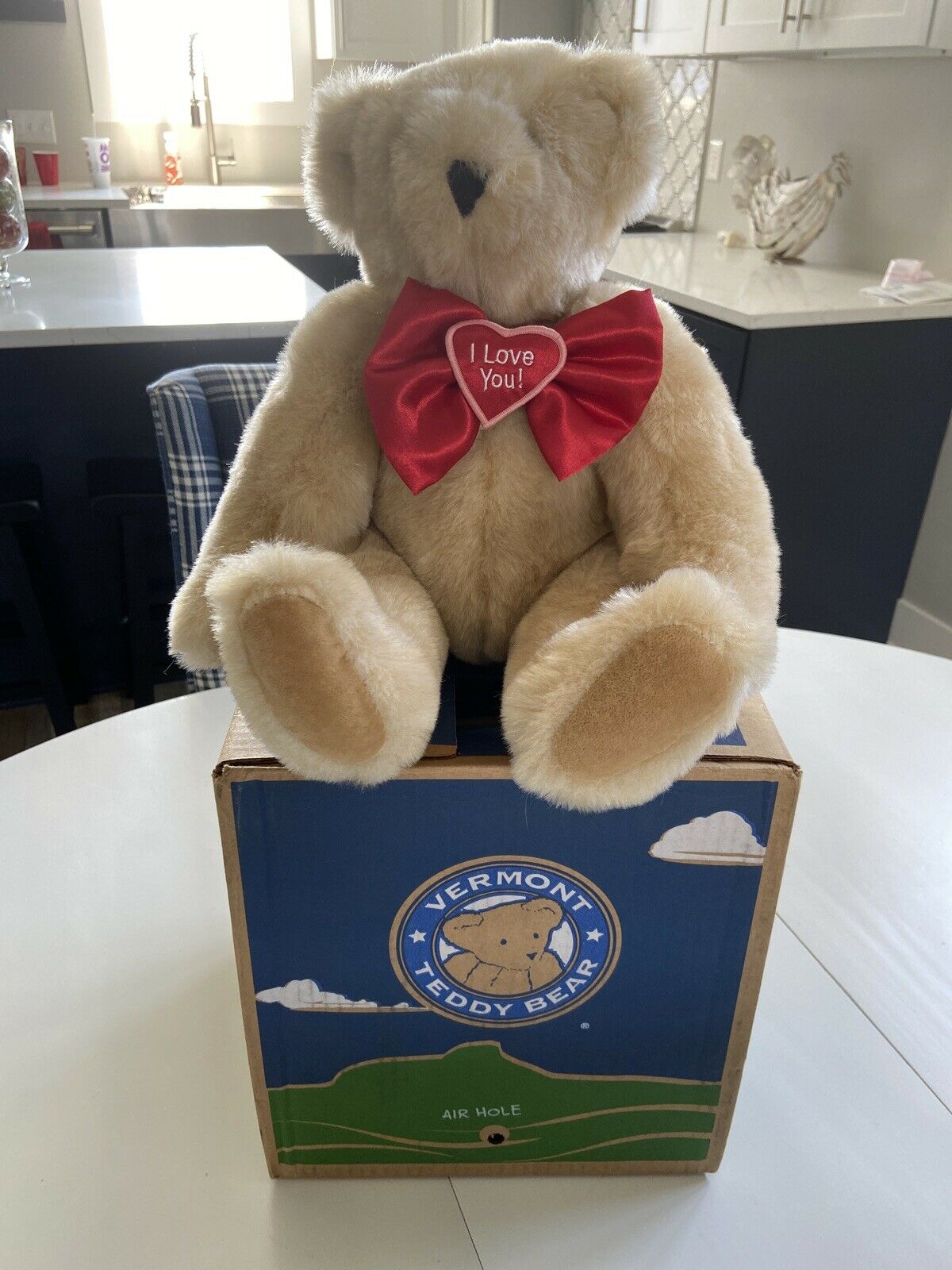 Vermont Teddy Bear Red I Love You Bow Tie Never Came Out Of Box We Broke Up
