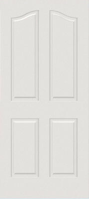 Primed Smooth Surface MDF 4 Raised Panel Eyebrow Top Solid Core Interior Doors