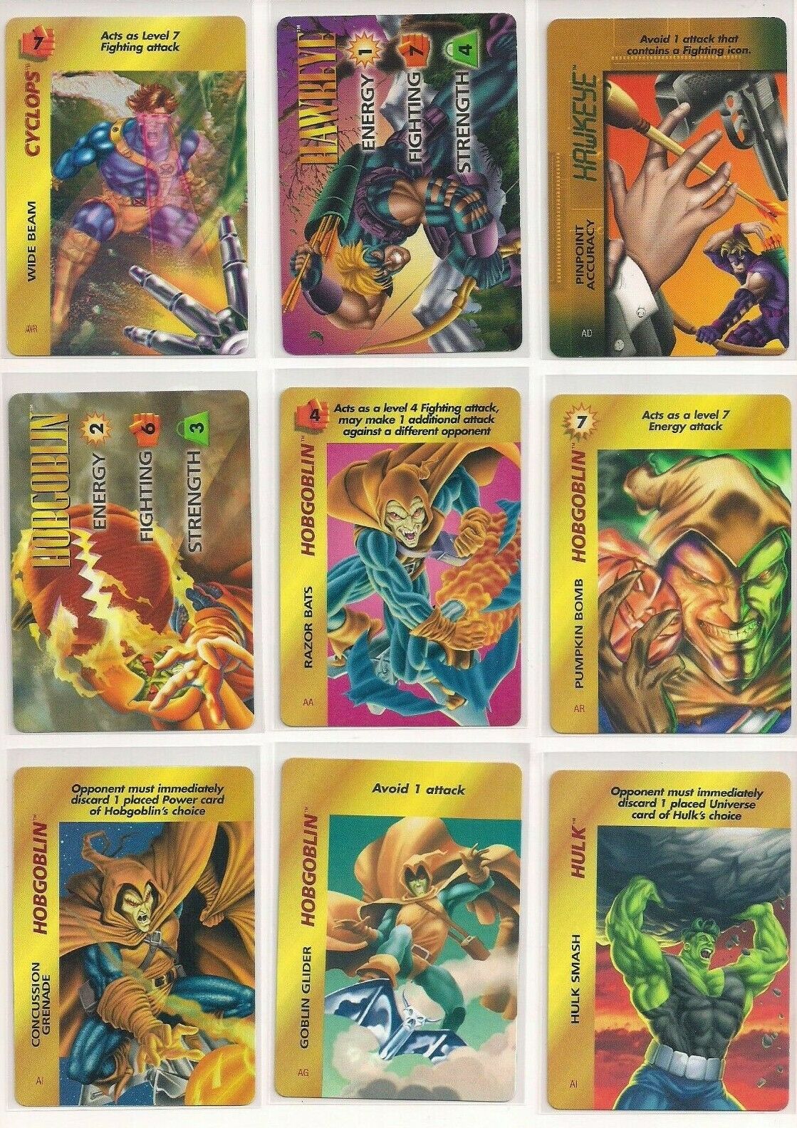 1995 Marvel Overpower Cards / U You Pick / Choose Your Card / From List / bx32