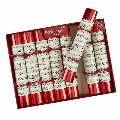 Robin Reed English Holiday Christmas Crackers, Music Notes Concerto, Set Of 8