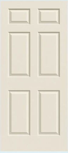 Colonist 6 Panel Raised Primed Solid Core Molded Wood Composite Interior Doors