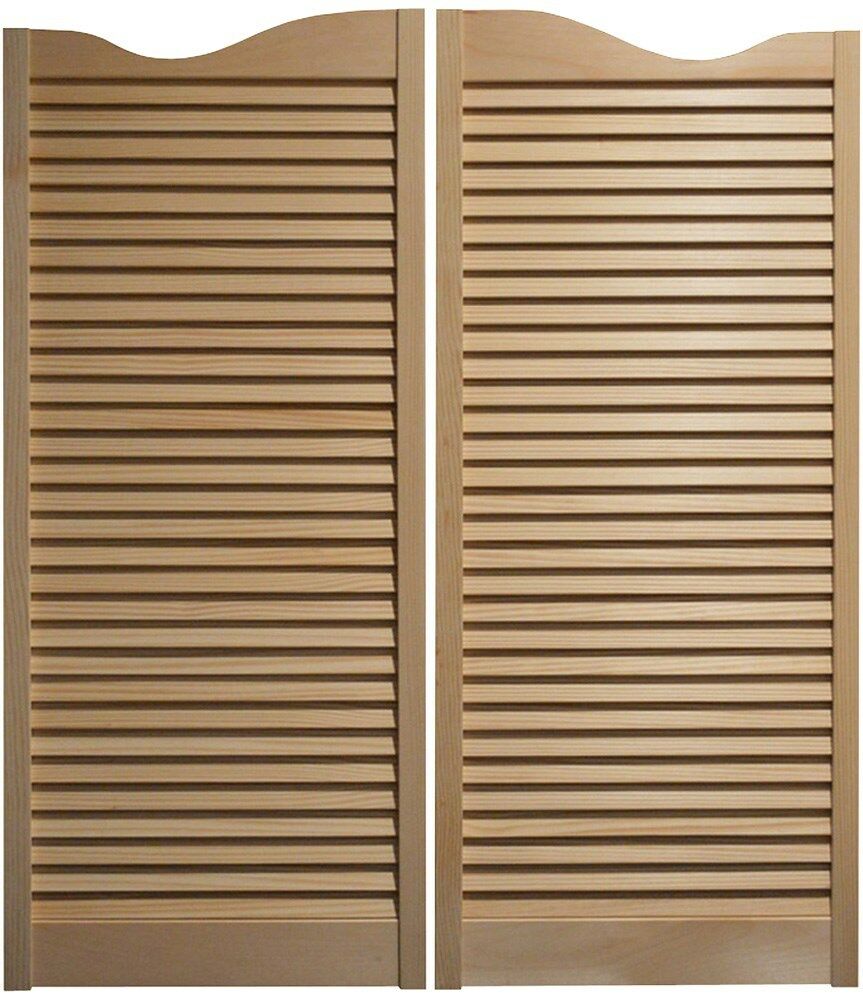 Pine Cafe Doors Louvered Western Swinging Saloon 30" 32" & 36" W X 42"t W/hinges
