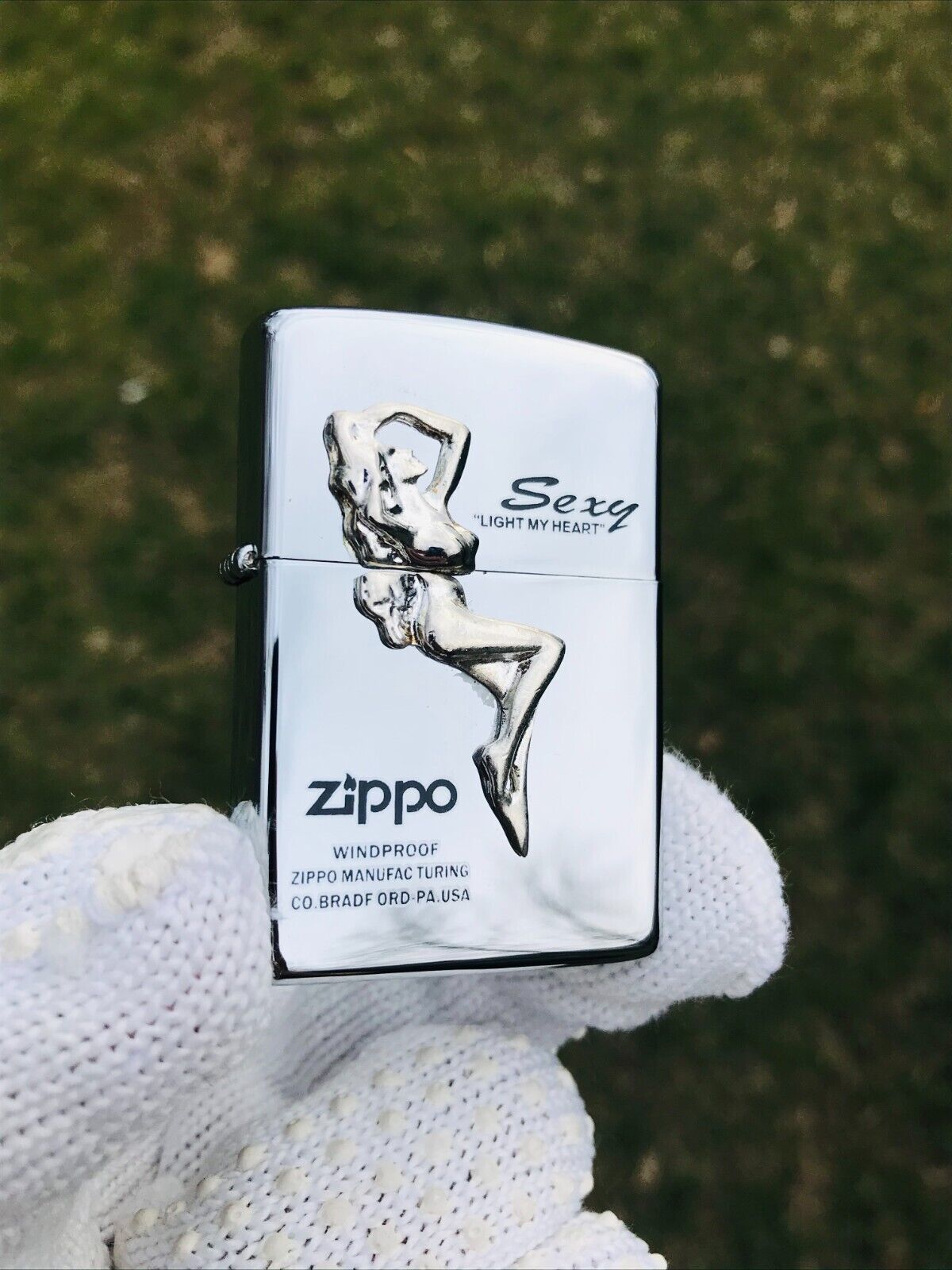 Zippo Sexy Silver Brass Customized Engraved Lighter