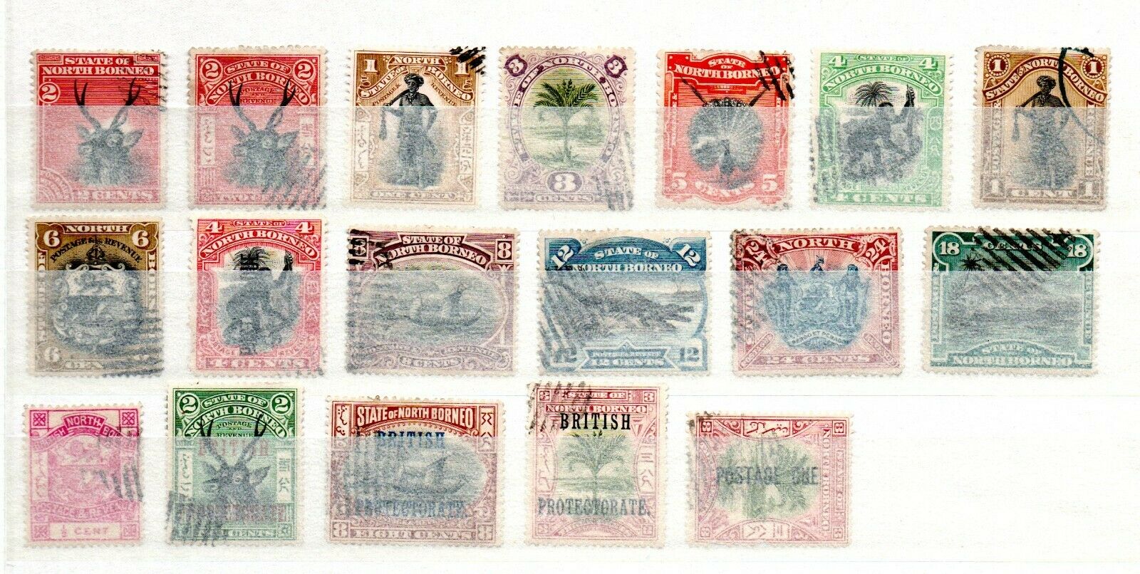 North Borneo old collection definitive stamps used