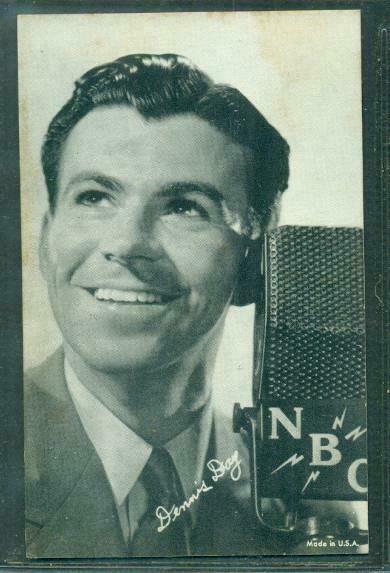 1950's Exhibit Arcade Card Nbc Radio And Tv Singer Dennis Day Ex/nm