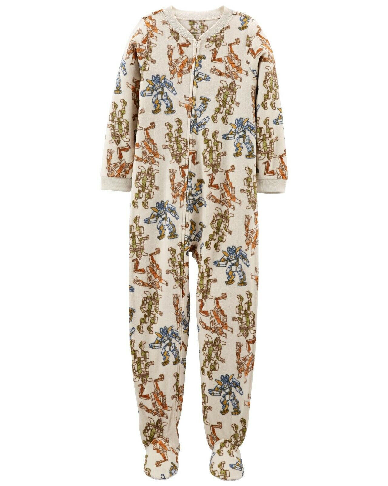 Boys Fleece Footed Blanket Sleeper Pajamas Union Suit One Piece Size 8 10 12 14