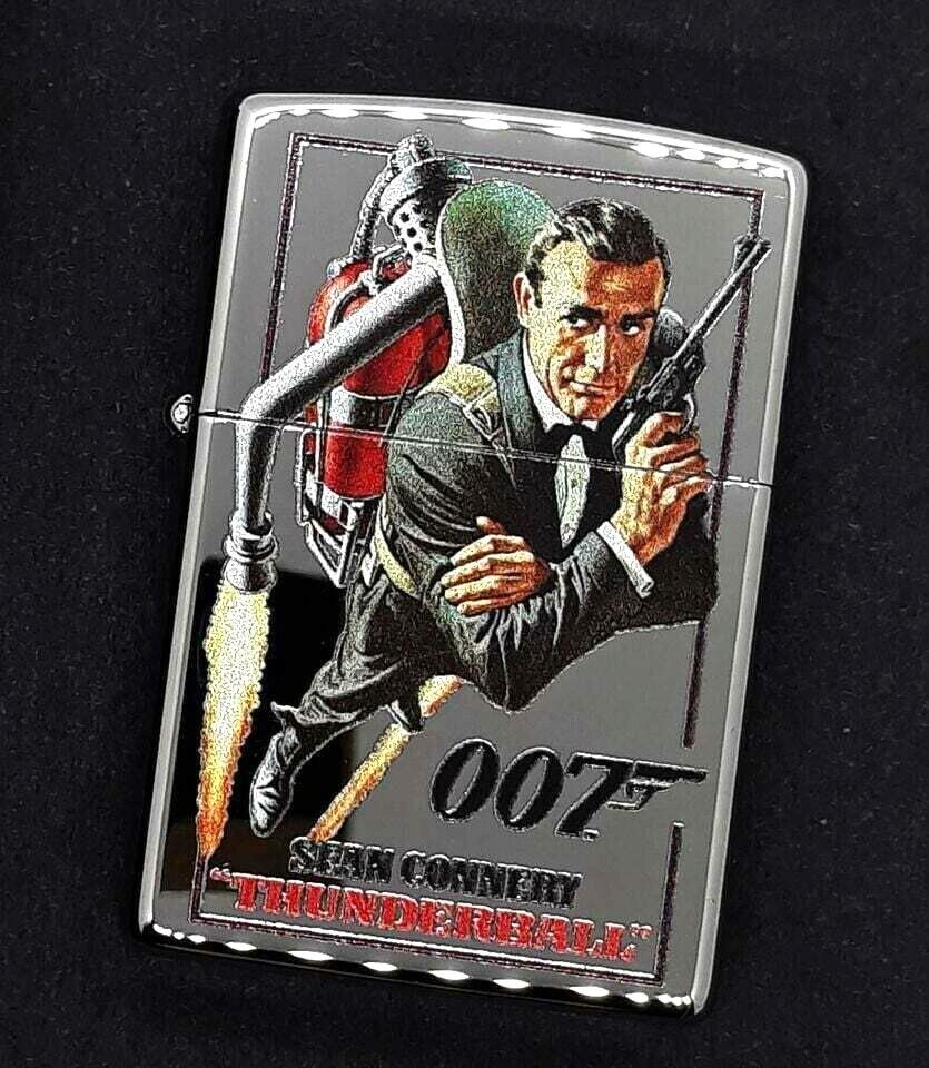 007 Thunderball James Bond - Sean Connery Chrome Authentic Zippo  #79341