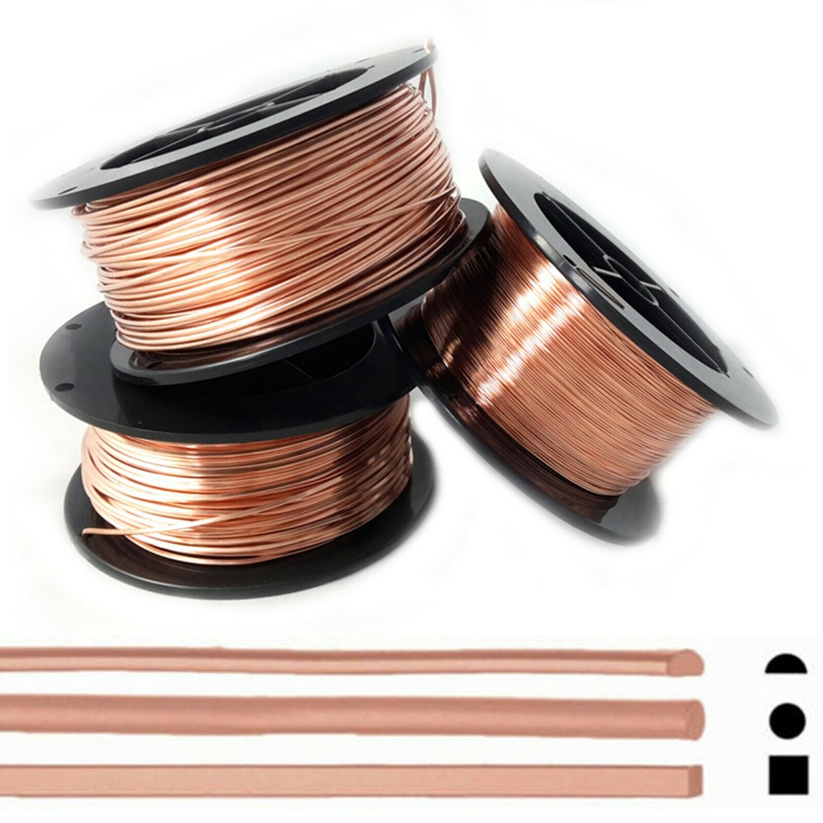 Pure Copper Wire Dead Soft Round-1/2 Round-square 14 16 18 19 20 21 22 24 26 Ga