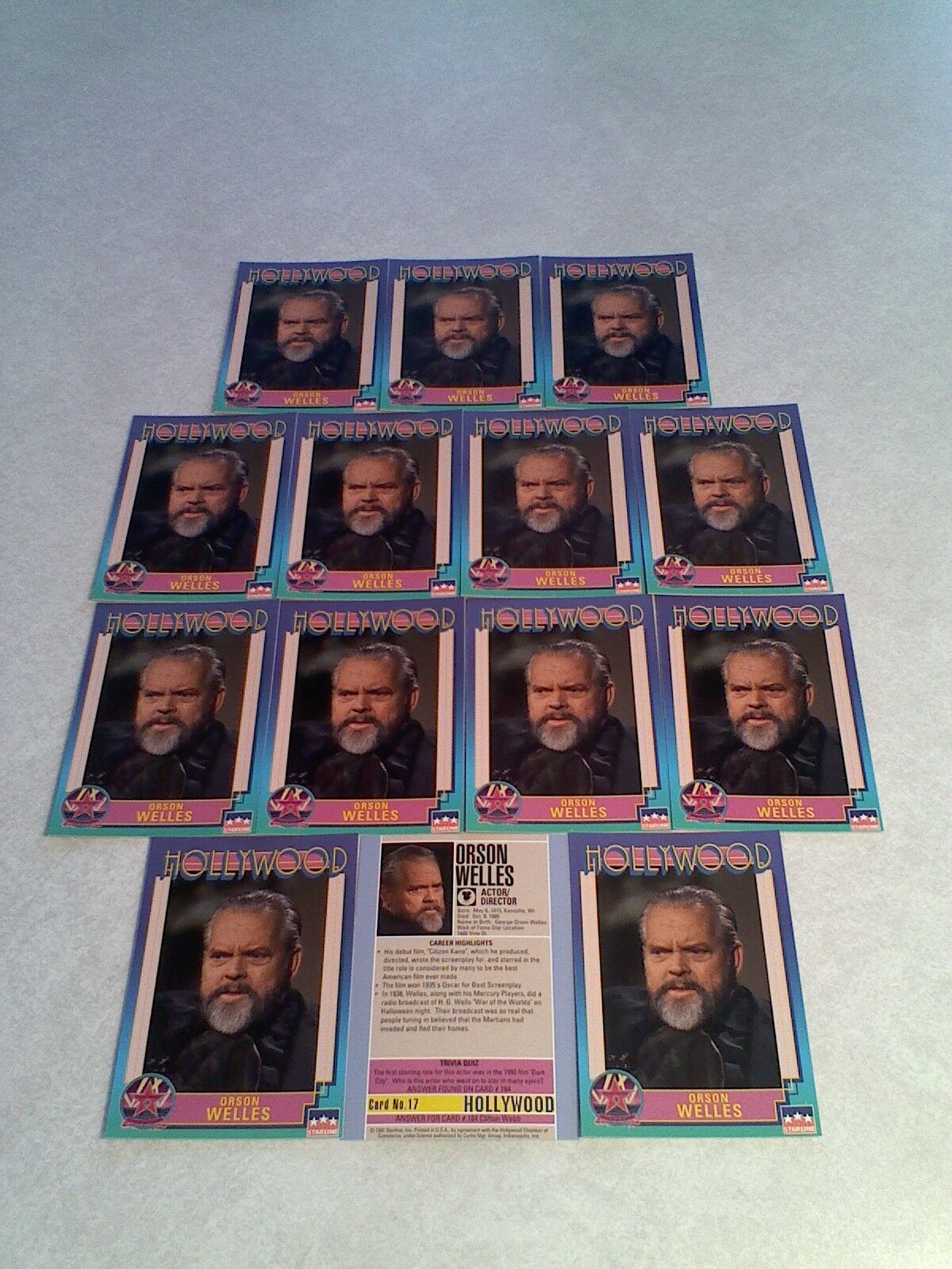*****Orson Welles*****  Lot of 14 cards / Hollywood Walk of Fame