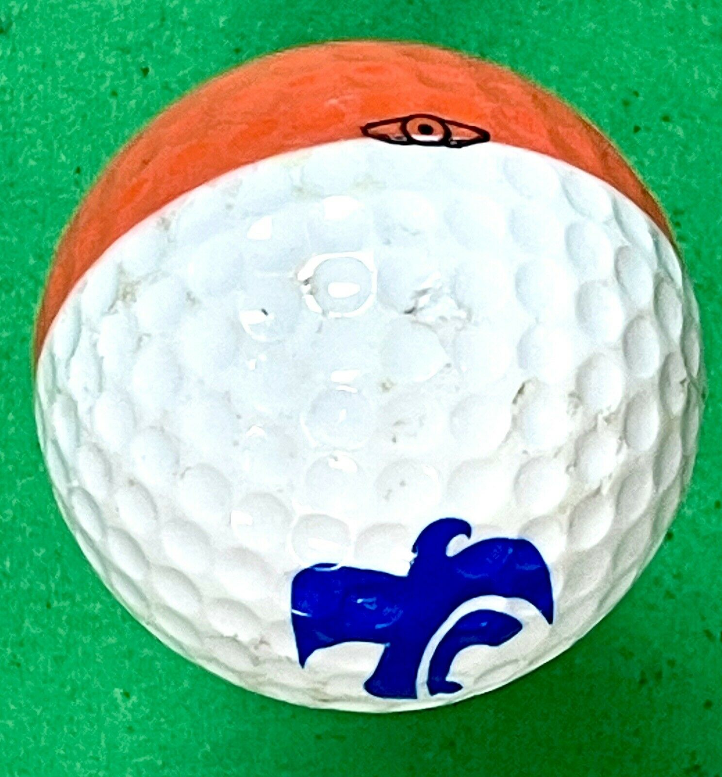Ping Eye Karsten Golf Ball Orange White Blue Eagle Course logo Display