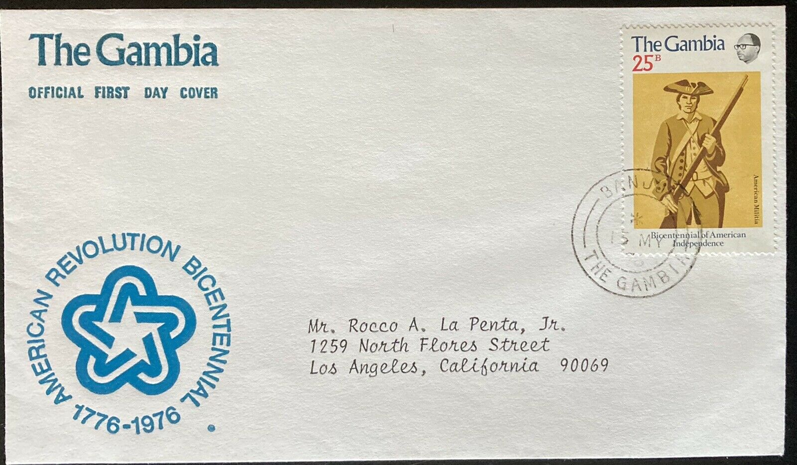 Fdc~1976 Commemorating American Bicentennial~the Gambia