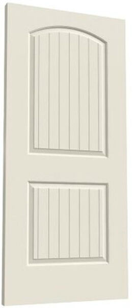 Cheyenne 2 Panel Arch Top V-Groove Primed Solid Core Molded Wood Composite Doors