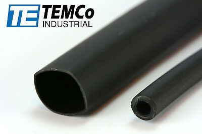 Temco 1/2" Marine Heat Shrink Tube 3:1 Adhesive Glue Lined 4 Ft Black