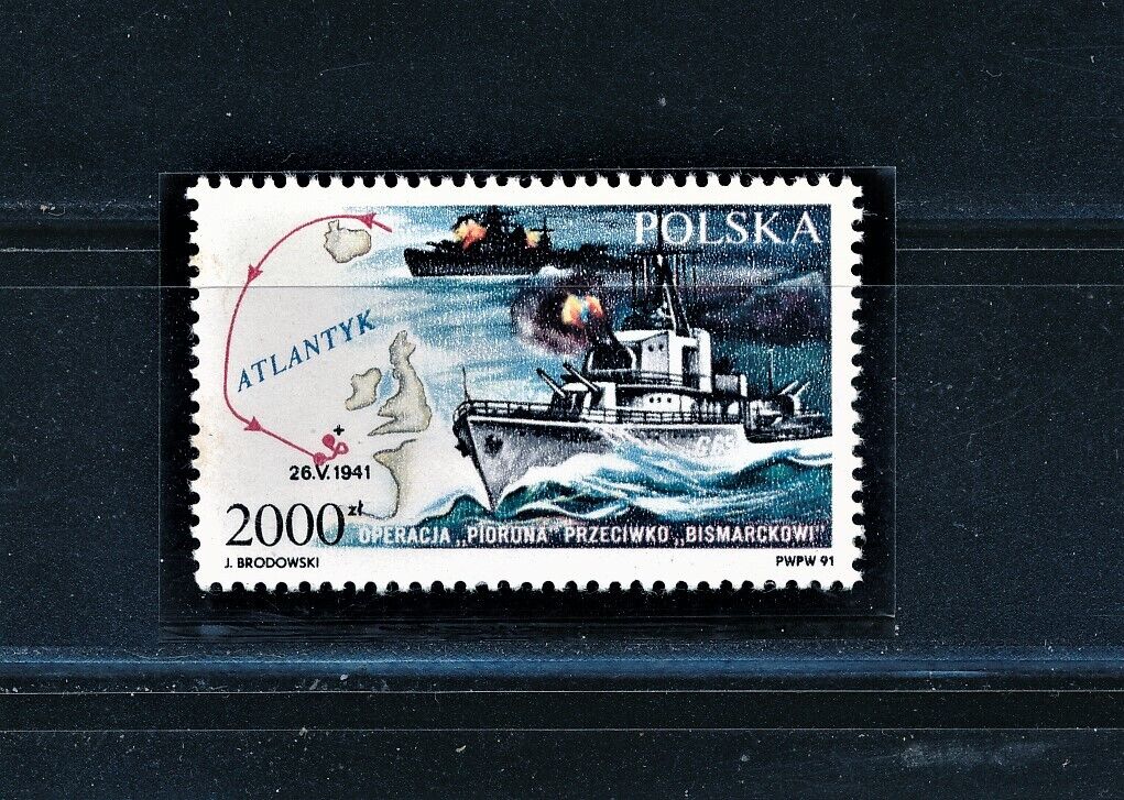 POLAND 1991, WWII 50th ANNIV. OF THE SINKING OF THE BISMARCK, SCT 3040