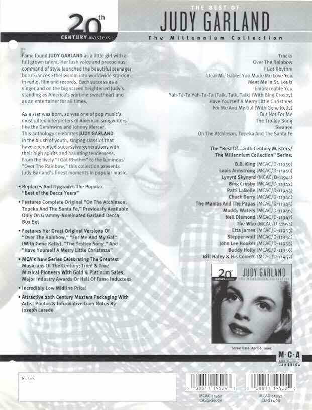 RARE Judy Garland Best of Promo Sales Brochure!