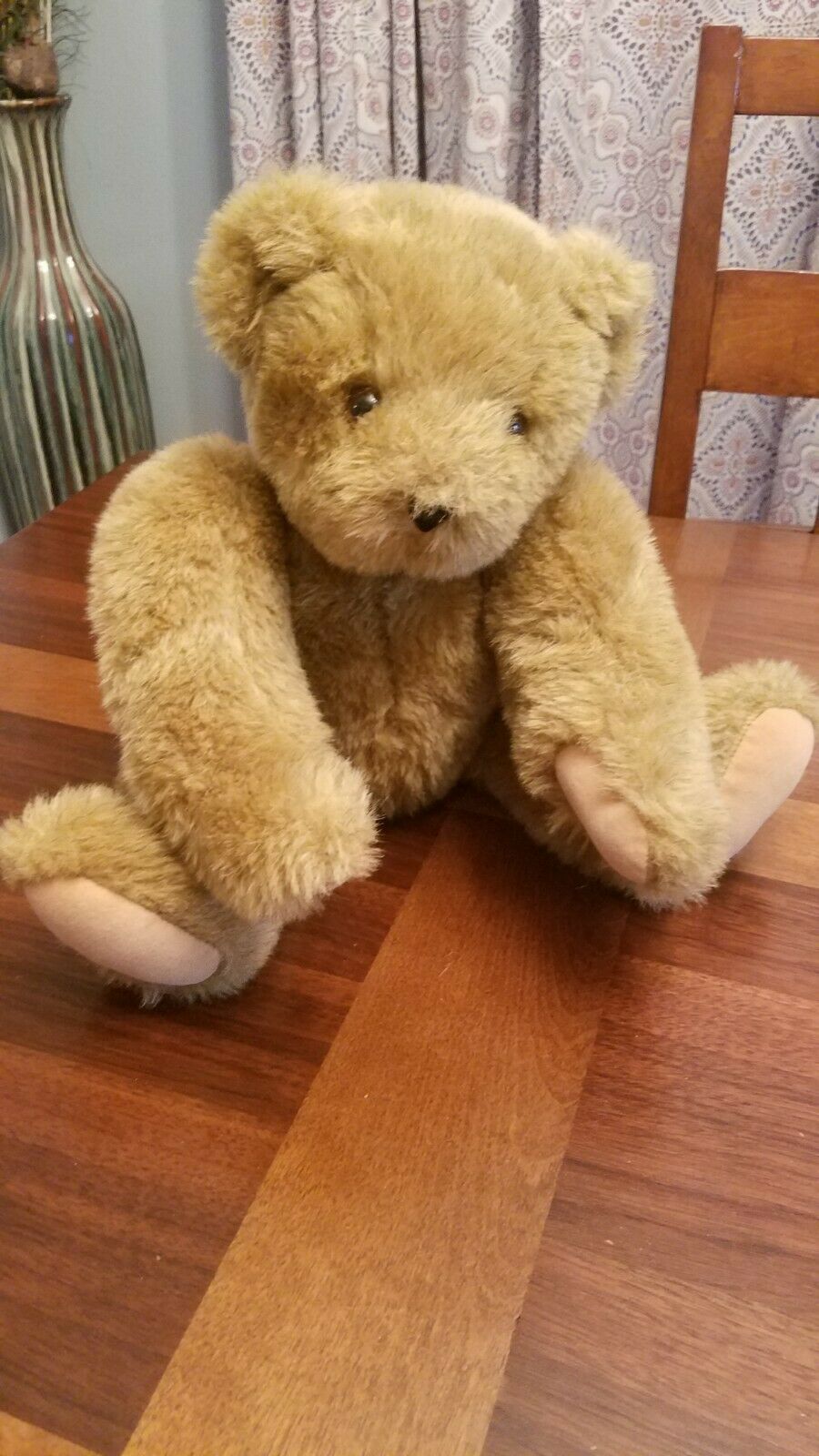 Vermont Teddy Bear Light Brown Plush Jointed 15” Handmade Authentic