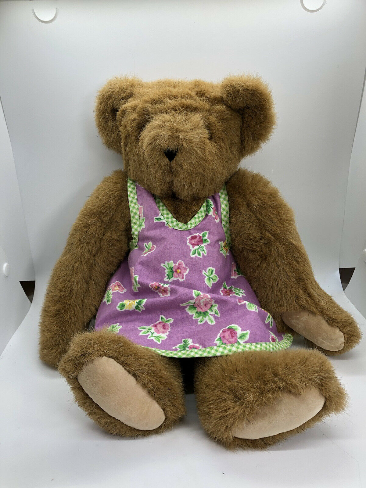 Vermont Teddy Bear Company 16” Jointed Brown Bear Floral Dress
