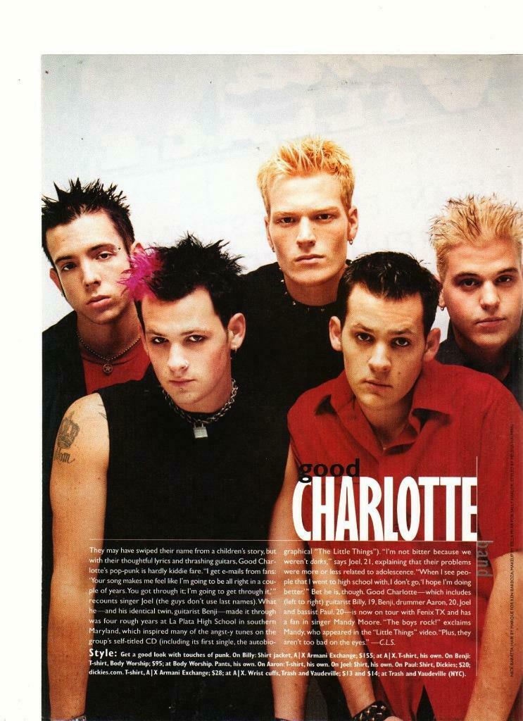 Good Charlotte teen magazine pinup clipping Ym 2002