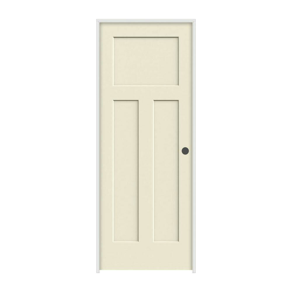 Craftsman 3 Panel Primed Solid Core Molded Wood Composite Interior Doors Prehung
