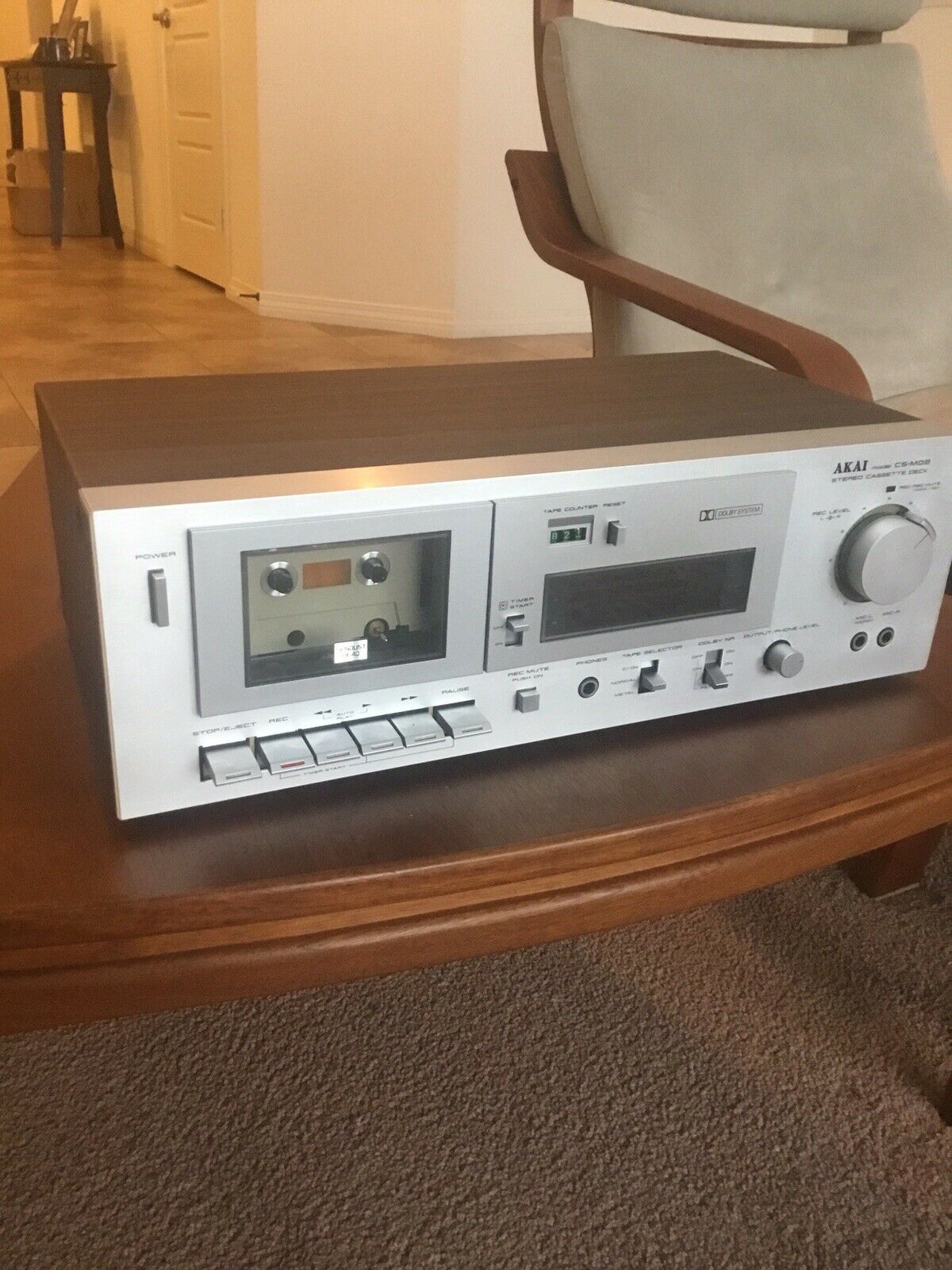 Vintage Akai Cs-m02 Stereo Cassette Deck