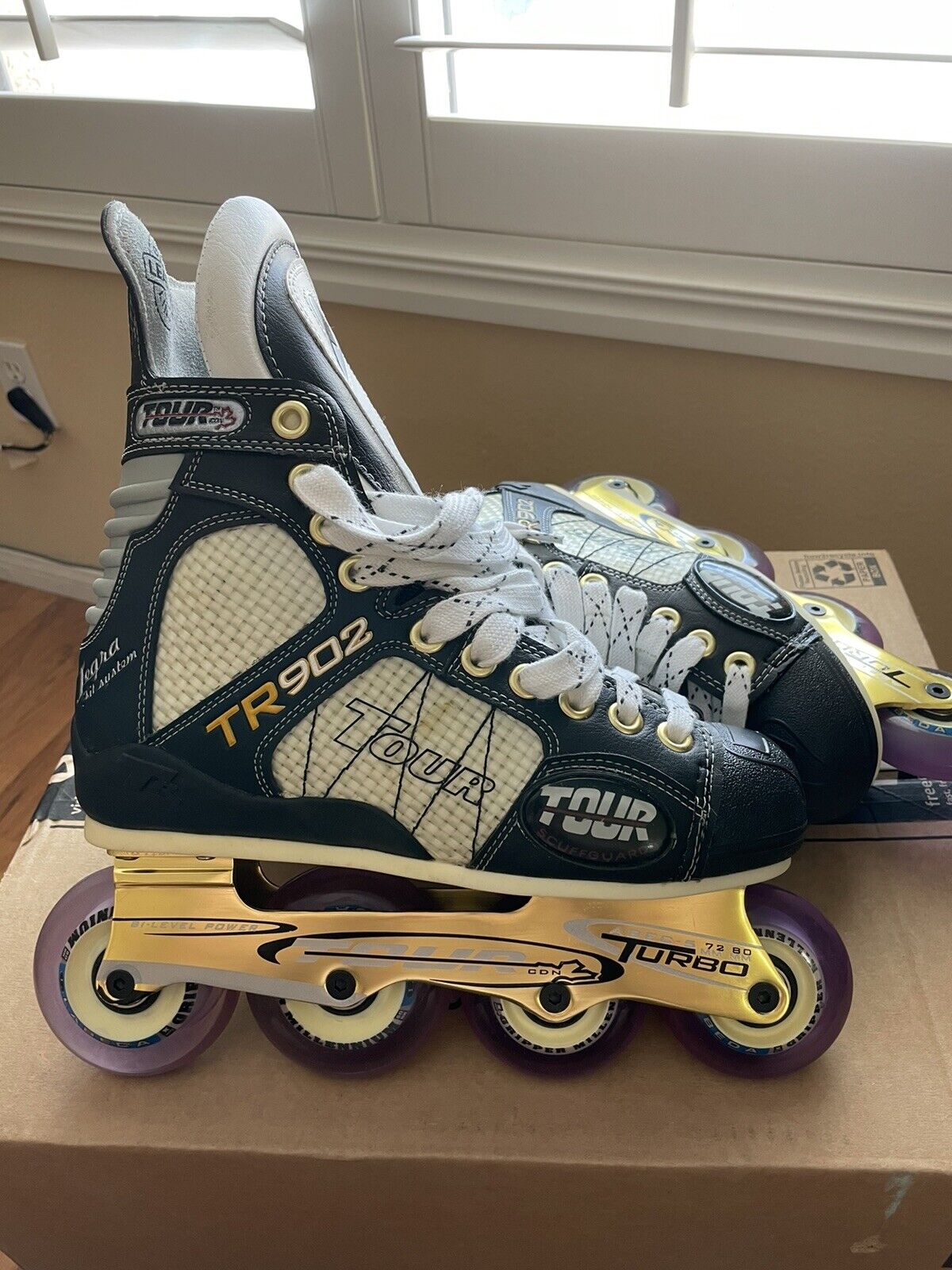 Tour TR-902 Inline Hockey Skates Men’s size 6 Carbon Fiber-Aluminum NEW W/BOX