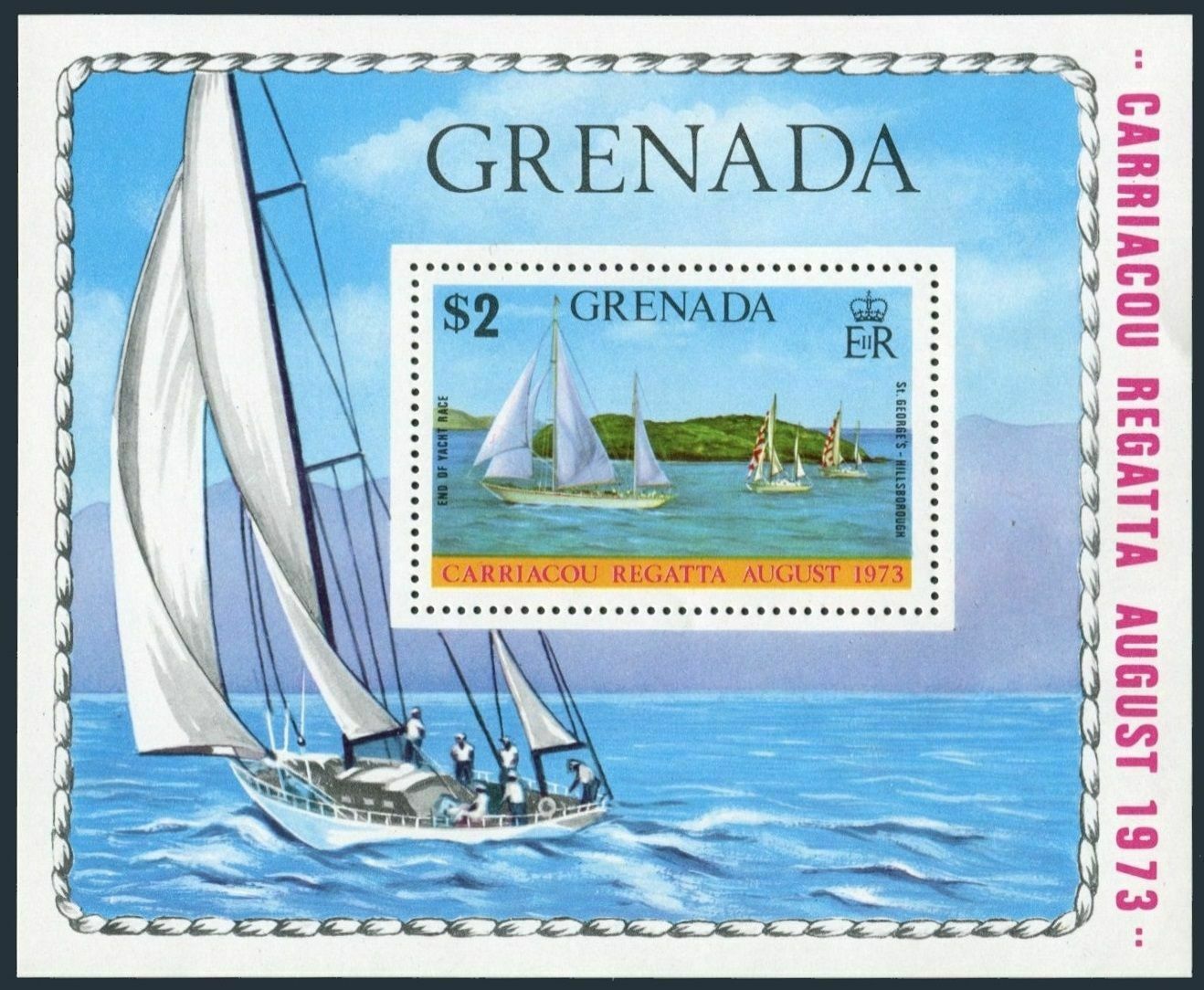 Grenada 506,MNH.Michel Bl.29. Carraiacou Regata,1973.