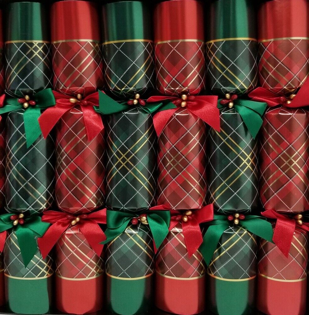 Tom Smith Holiday 14inch Festive Luxury Crackers 8pack Red/green