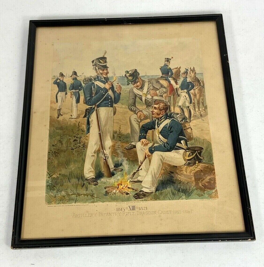 1885 US Army 1813-1821 Artillery Infantry Dragoon Cadet Framed Print